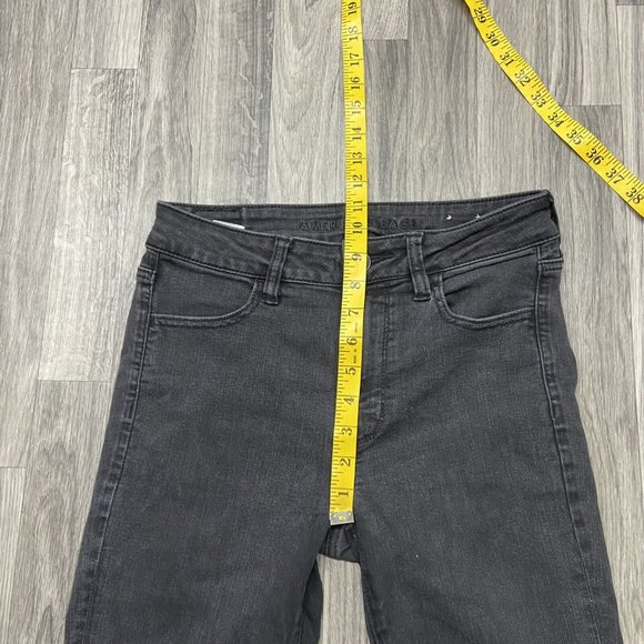AMERICAN EAGLE Hi-Rise Jegging Skinny Leg Black Denim Jeans Women's Size 6 Short - Picture 11 of 13